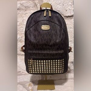 Authentic Michael Kors Backpack with Gold Studs